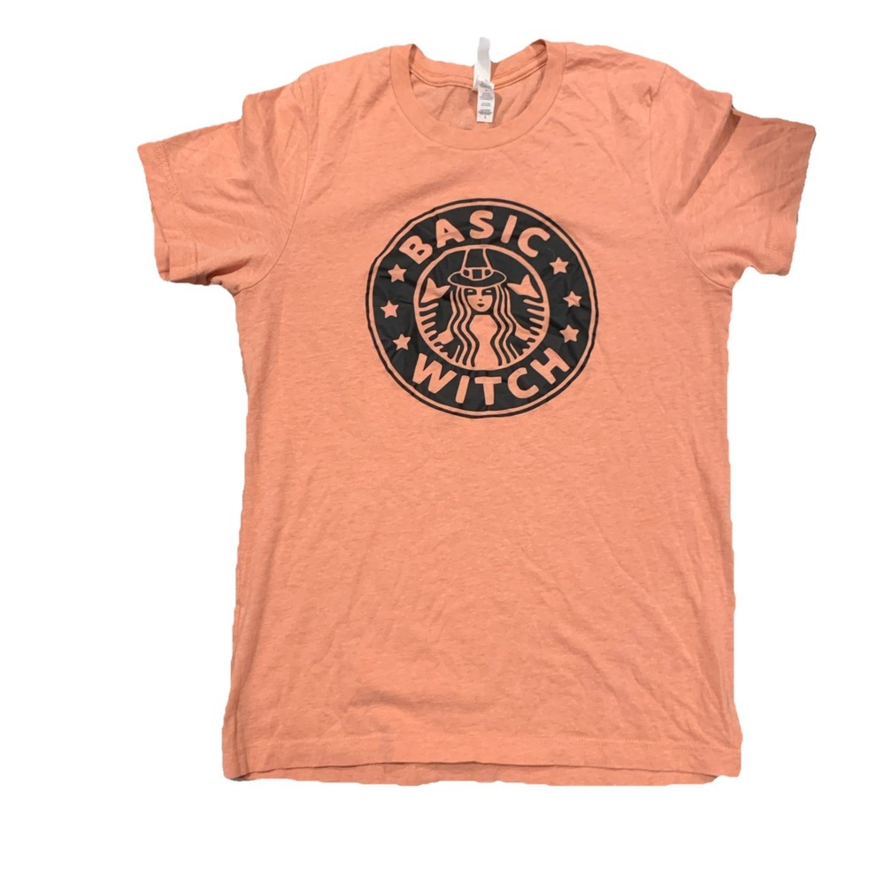 Bella Canvas Basic Witch Tee T-shirt Orange Women's Size Small
